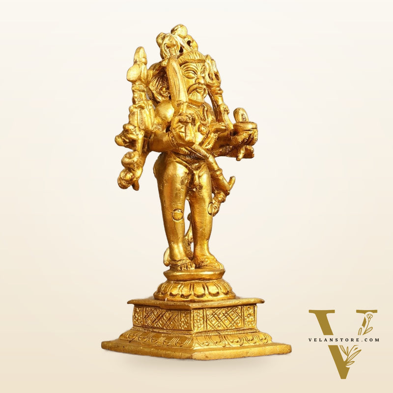 Brass Kaal Bhairava Idol - 5 in Height