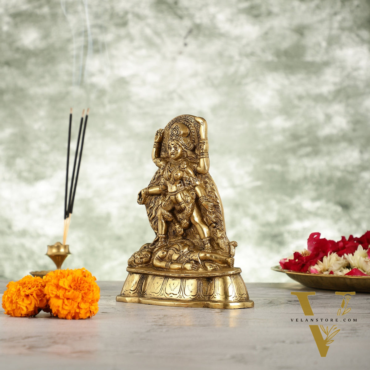 Brass Kali Ma Idol - 7 Inch