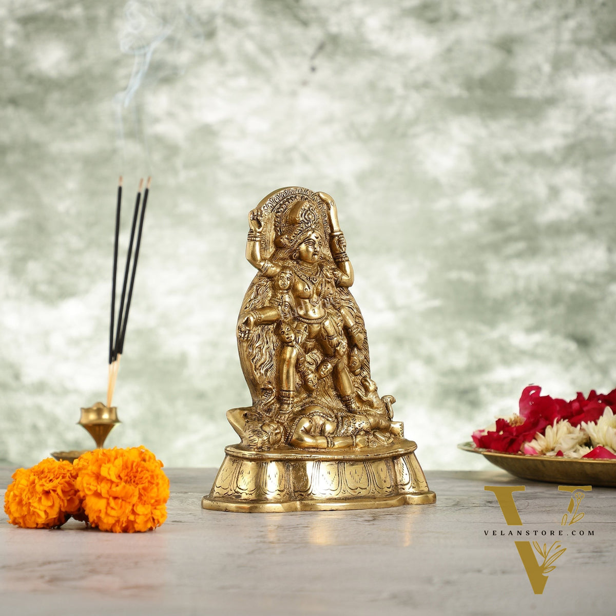 Brass Kali Ma Idol - 7 Inch