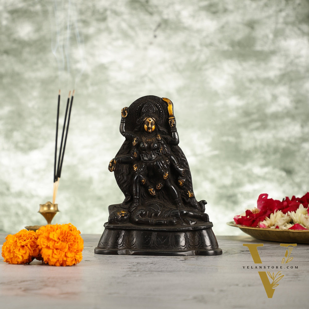 Brass Kali Ma Idol - 7 Inch