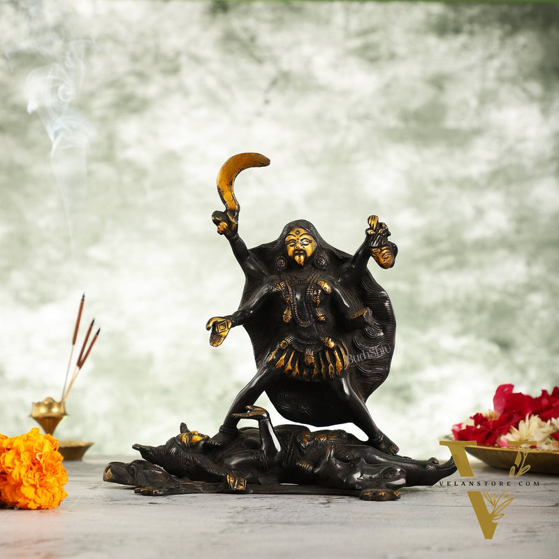 Brass Kali Ma Idol - 8.5 Inch Height