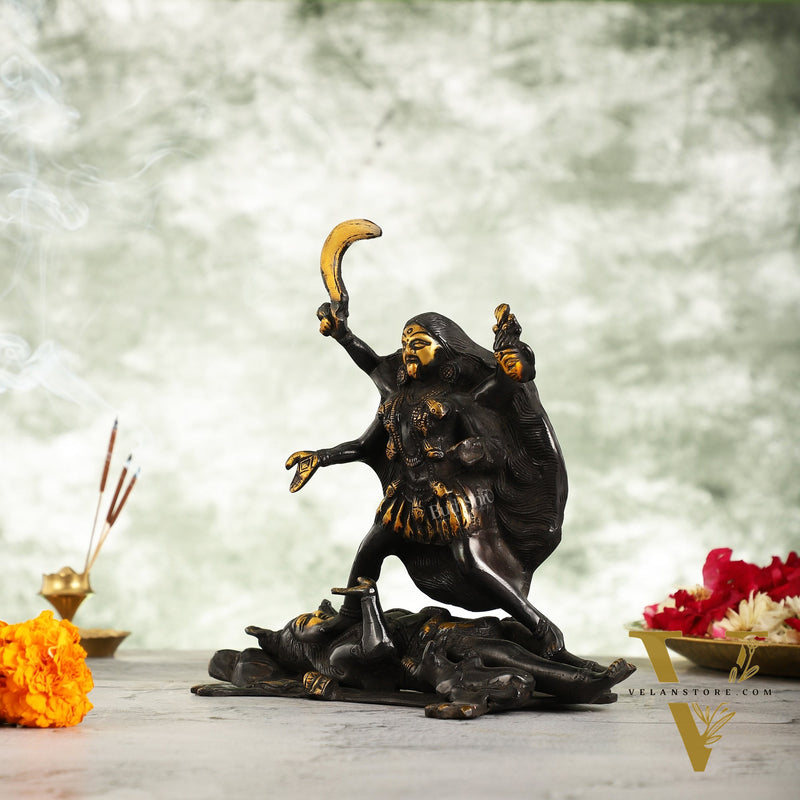 Brass Kali Ma Idol - 8.5 Inch Height