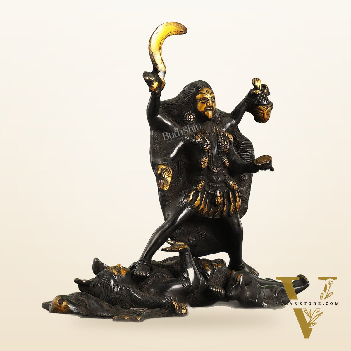 Brass Kali Ma Idol - 8.5 Inch Height