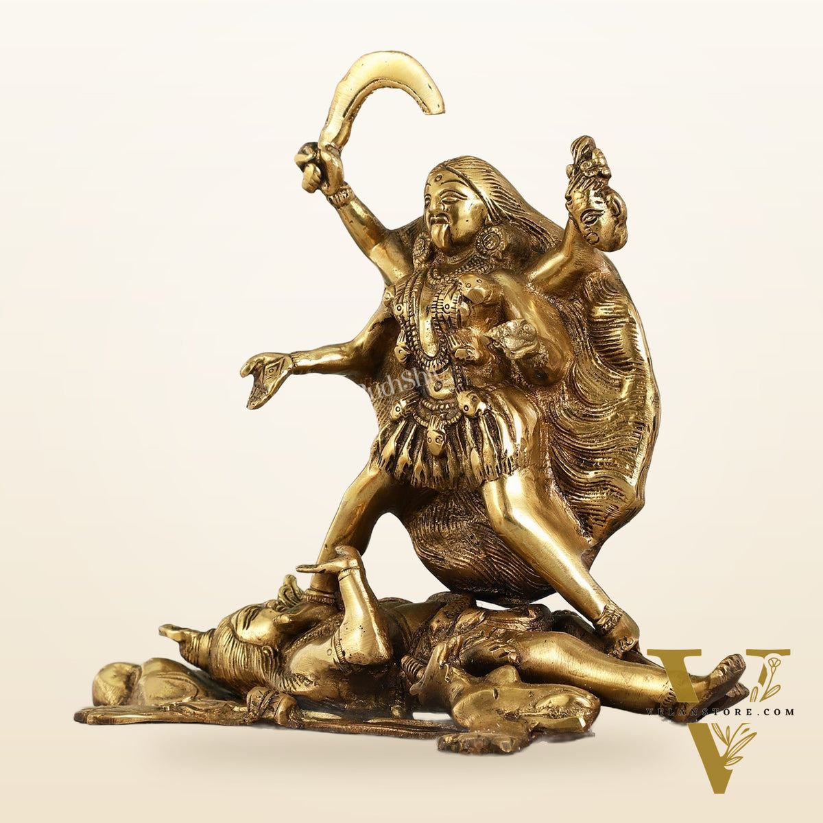 Brass Kali Ma Idol - 8.5 Inch Height