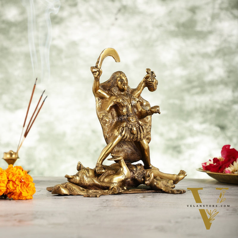 Brass Kali Ma Idol - 8.5 Inch Height