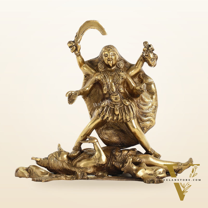 Brass Kali Ma Idol - 8.5 Inch Height