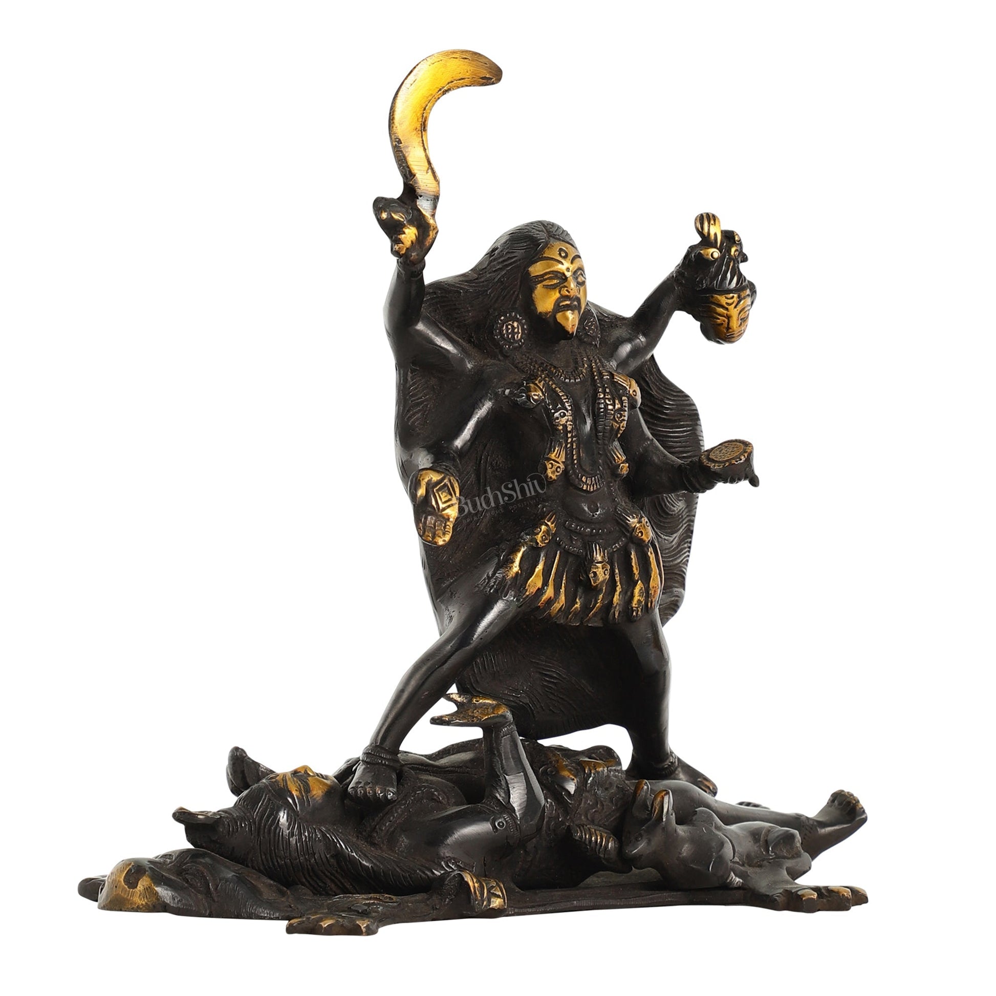 Brass Kali Ma Idol - 8.5 Inch Height