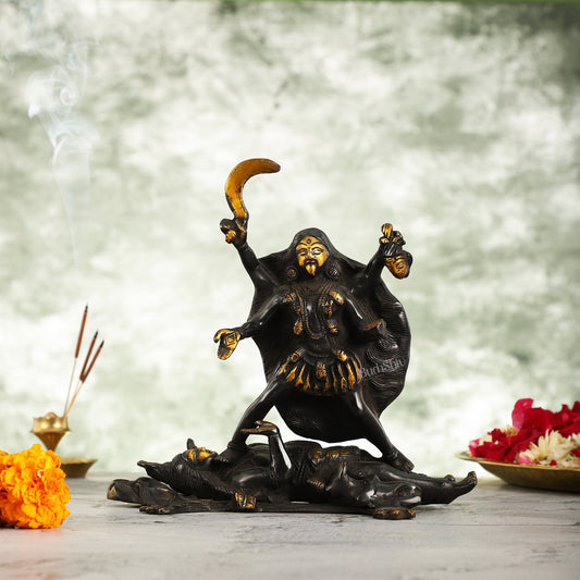 Brass Kali Ma Idol - 8.5 Inch Height