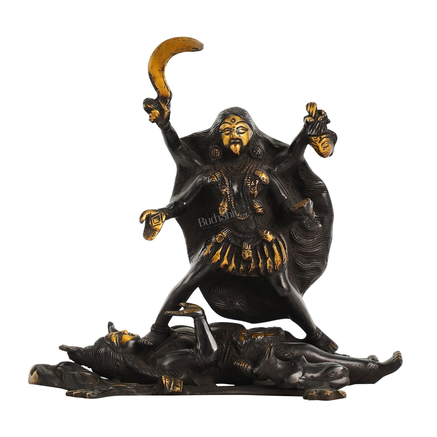 Brass Kali Ma Idol - 8.5 Inch Height