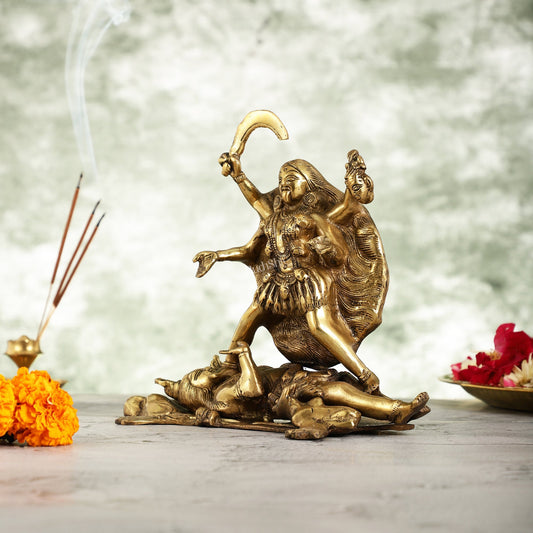 Brass Kali Ma Idol - 8.5 Inch Height