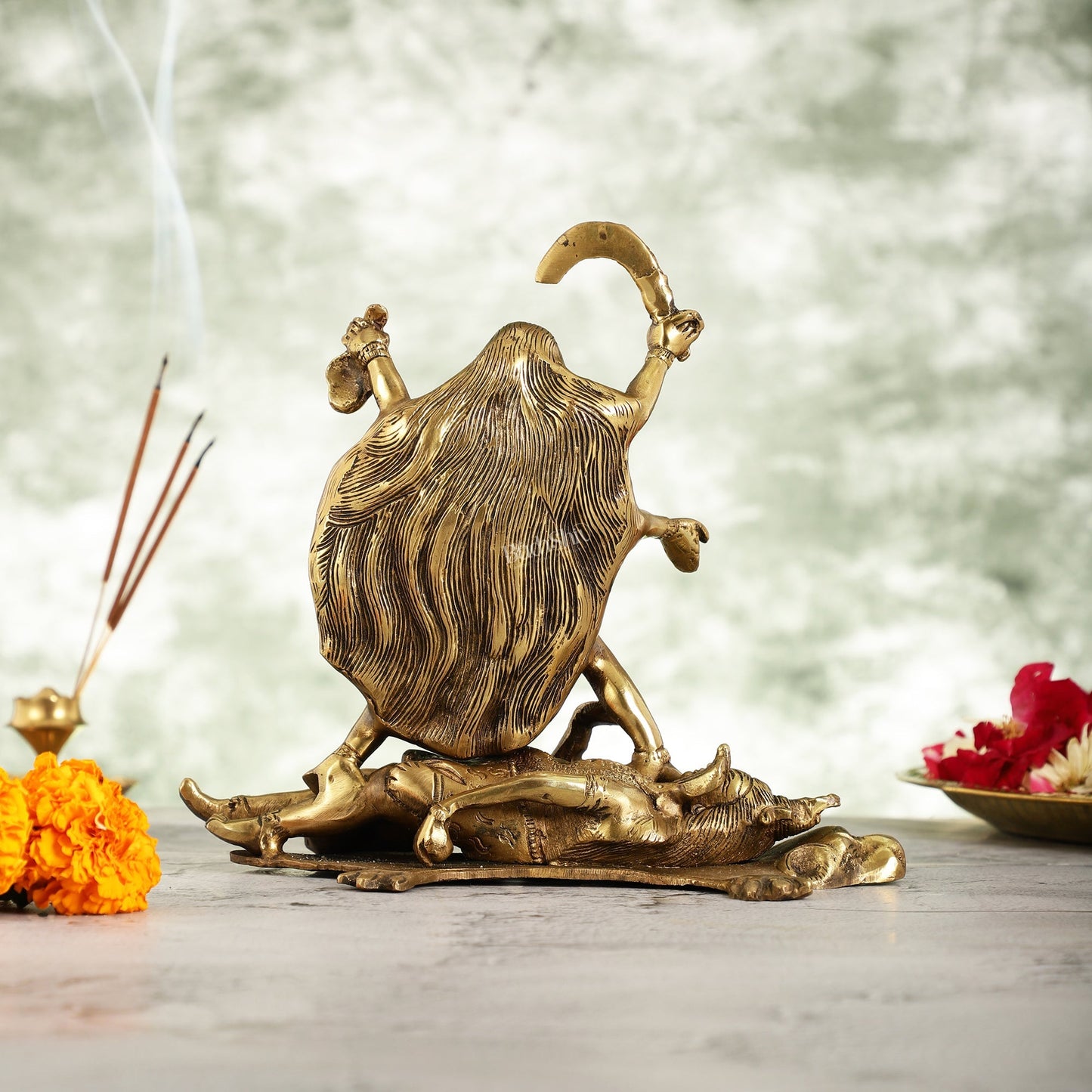 Brass Kali Ma Idol - 8.5 Inch Height