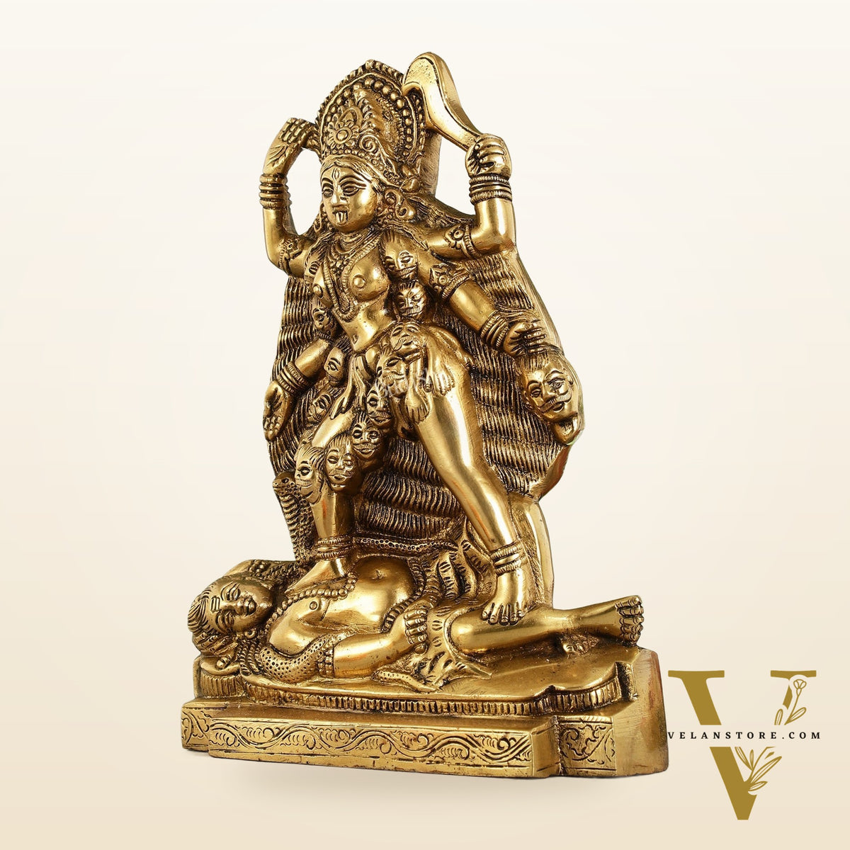 Brass Kali Ma Idol - 9.5 Inch Height
