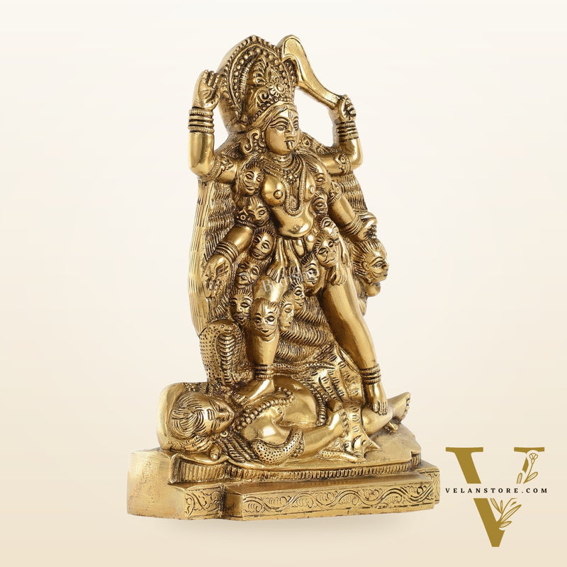 Brass Kali Ma Idol - 9.5 Inch Height