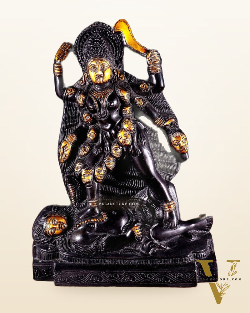 Brass Kali Ma Idol - 9.5 Inch Height