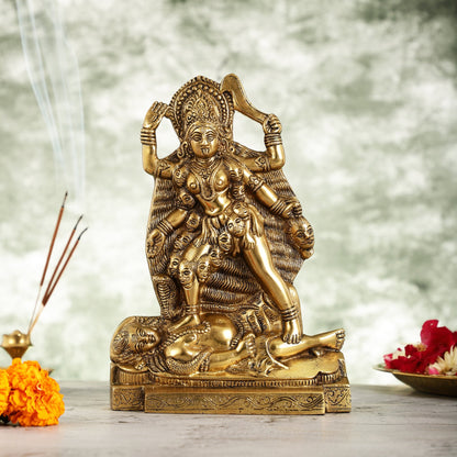 Brass Kali Ma Idol - 9.5 Inch Height