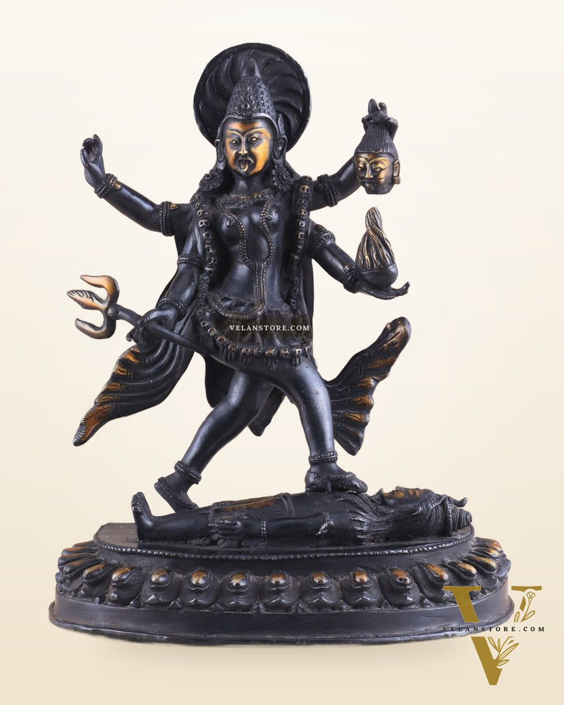 Brass Kali Ma Idol - 9.5 Inch