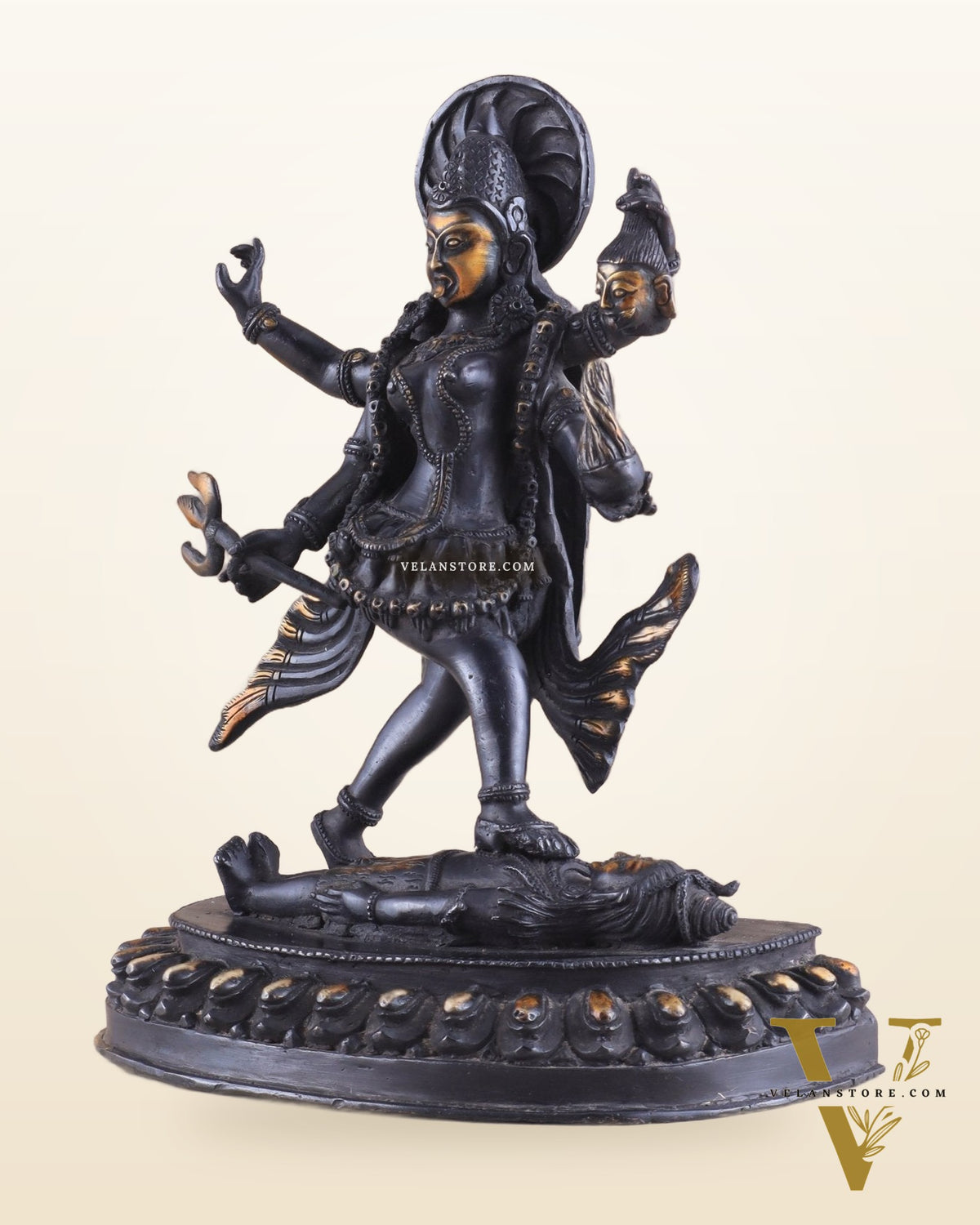 Brass Kali Ma Idol - 9.5 Inch