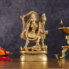 Brass kali mata idol with four arms 7 inch