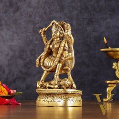 Brass kali mata idol with four arms 7 inch