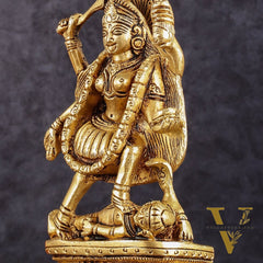 Brass kali mata idol with four arms 7 inch