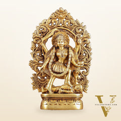 Brass kali mata idol with four arms 8 inch
