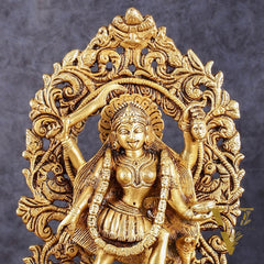 Brass kali mata idol with four arms 8 inch