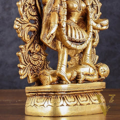 Brass kali mata idol with four arms 8 inch