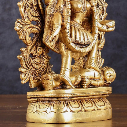 Brass kali mata idol with four arms 8 inch