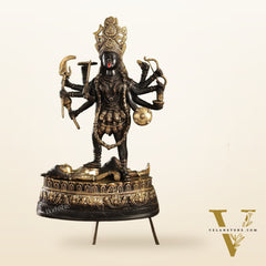 Brass Kali Mata Murti | Ashtbhuja | Height 20 inch