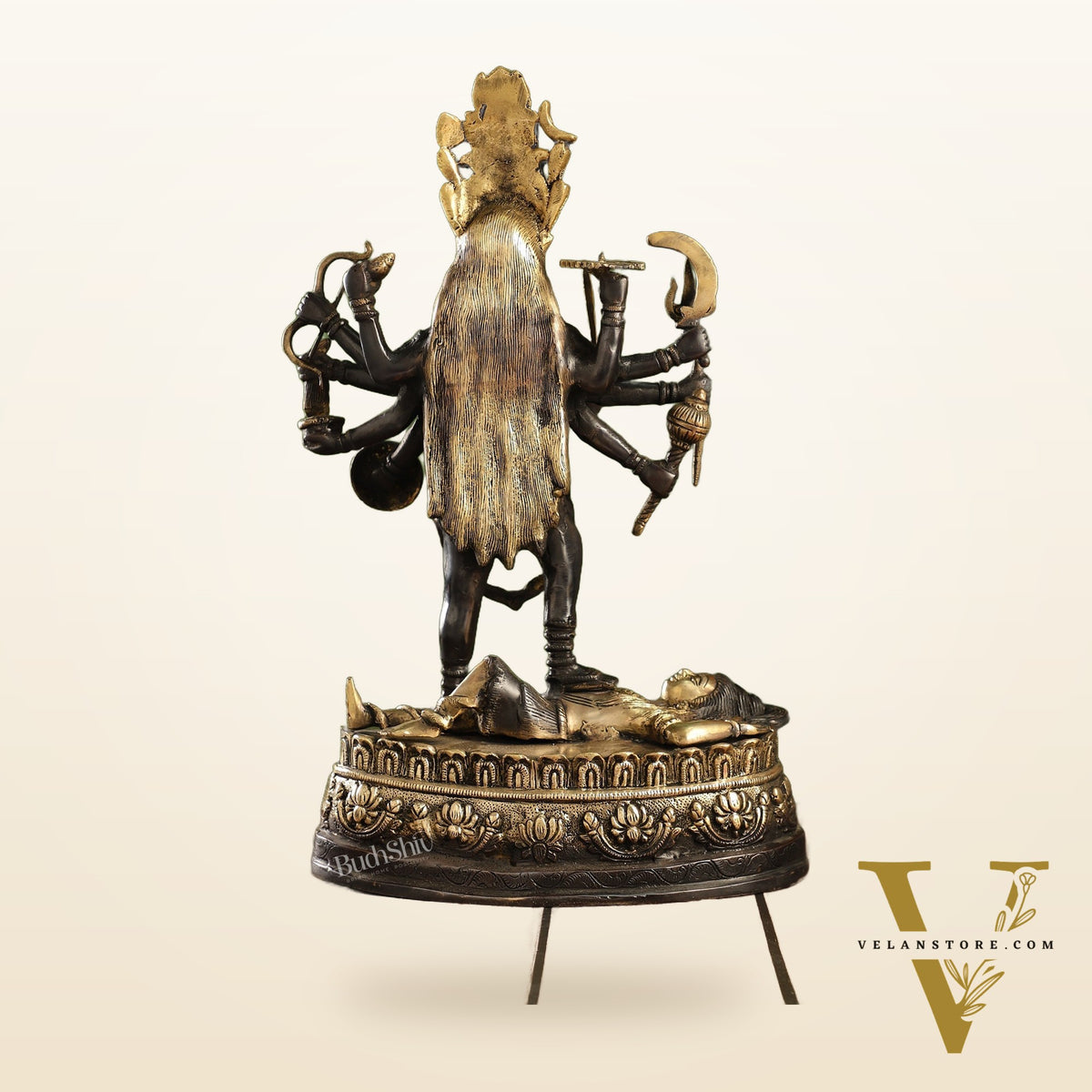 Brass Kali Mata Murti | Ashtbhuja | Height 20 inch