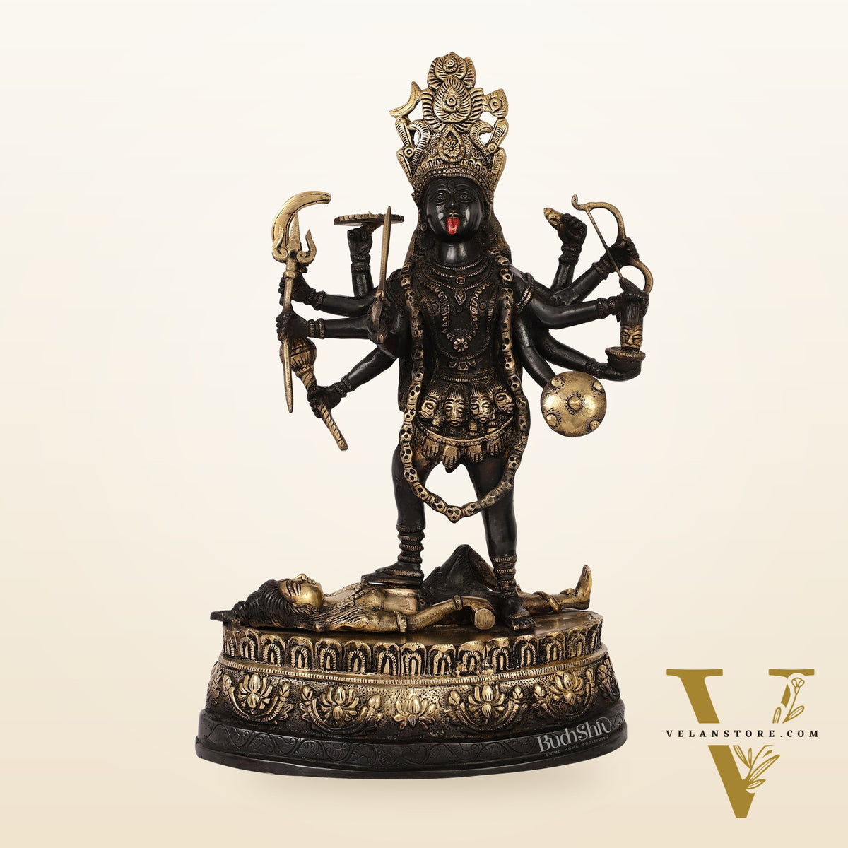 Brass Kali Mata Murti | Ashtbhuja | Height 20 inch