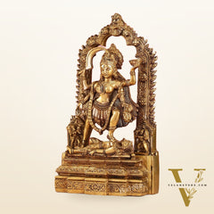 Brass Kali statue with Prabhavali 10"