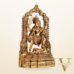 Brass Kali statue with Prabhavali 10"