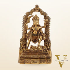 Brass Kali statue with Prabhavali 10"