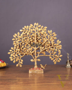 Brass Kalpavriksha tree for tables 11" stonework