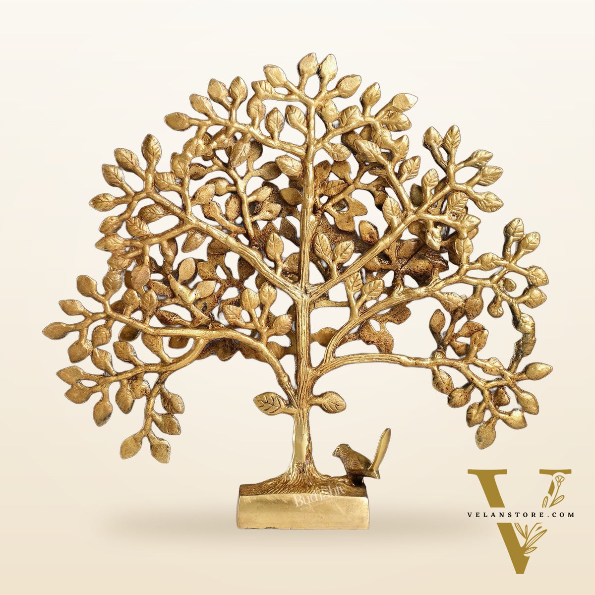 Brass Kalpavriksha tree for tables 11"