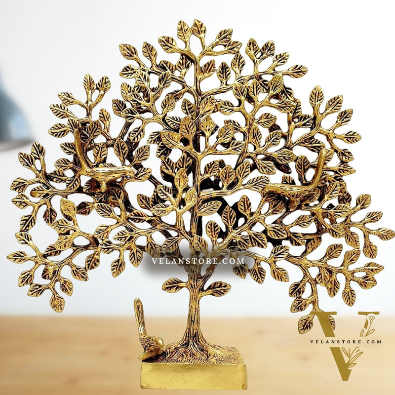 Brass Kalpavriksha tree for tables 11"