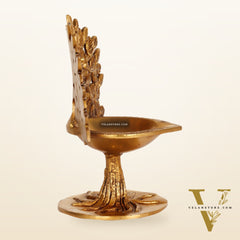 Brass Kalpavriksha Tree of Life Oil Diya - Handcrafted with Fine Detailing with roots