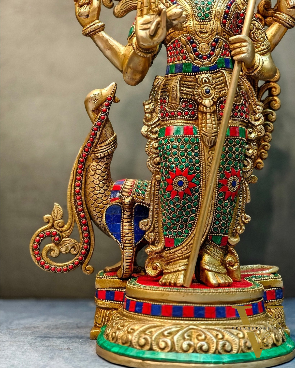 Brass Kartikeya Lord Murugun Statue 20"