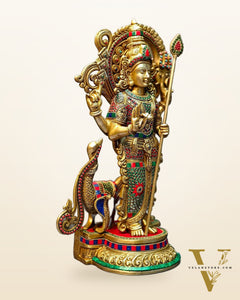 Brass Kartikeya Lord Murugun Statue 20"