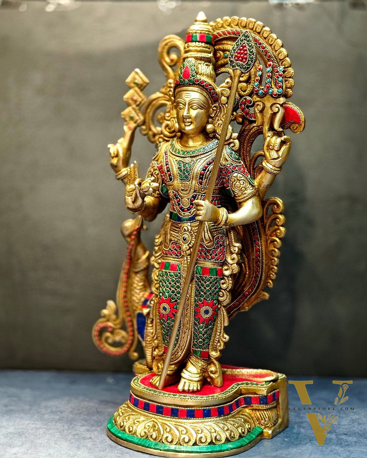 Brass Kartikeya Lord Murugun Statue 20"