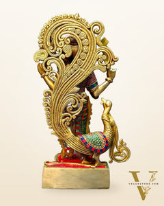 Brass Kartikeya Lord Murugun Statue 20"