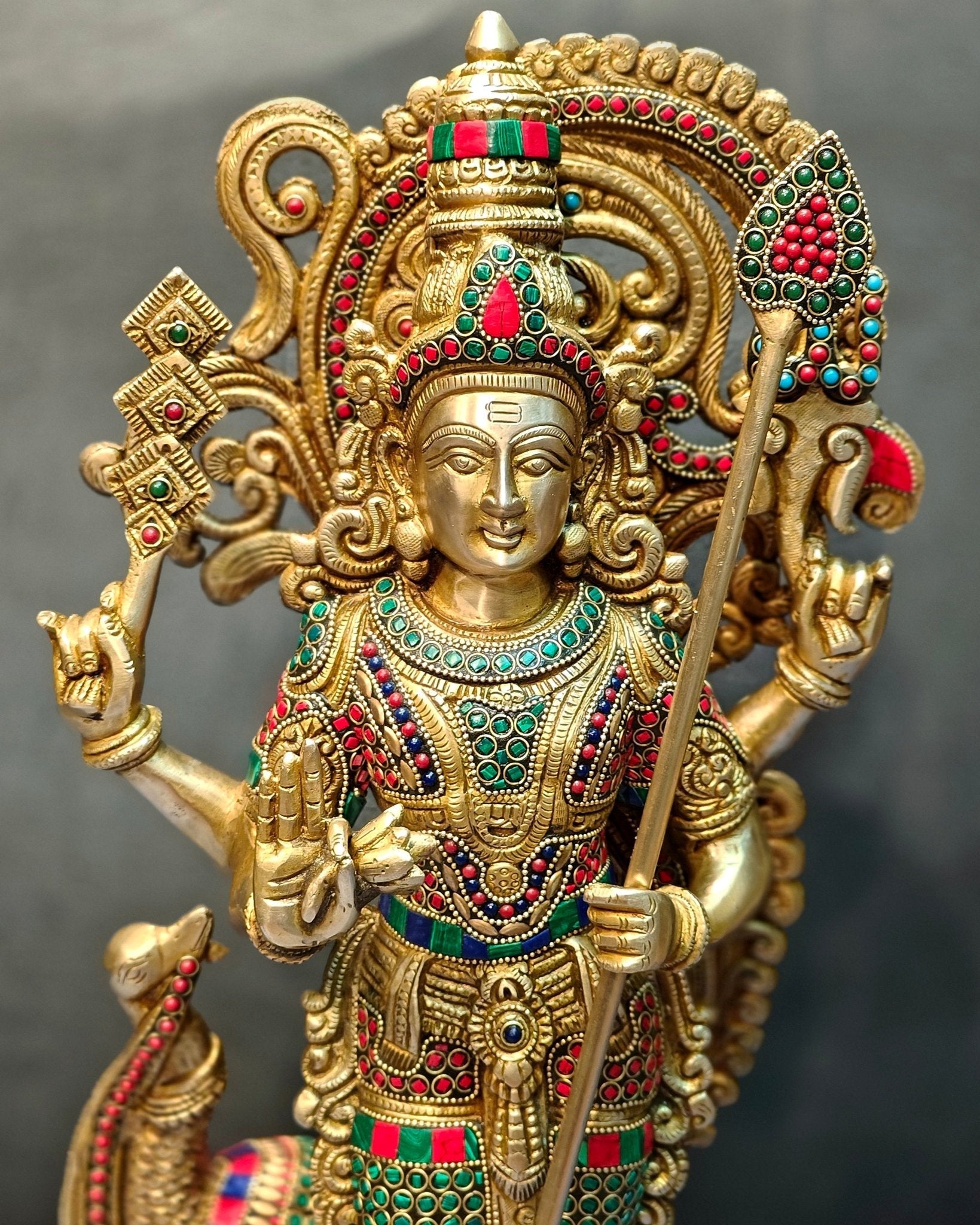Brass Kartikeya Lord Murugun Statue 20"