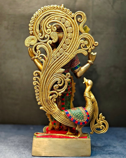 Brass Kartikeya Lord Murugun Statue 20"