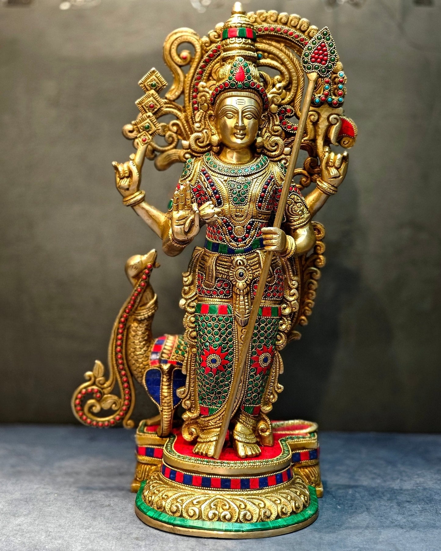 Brass Kartikeya Lord Murugun Statue 20"