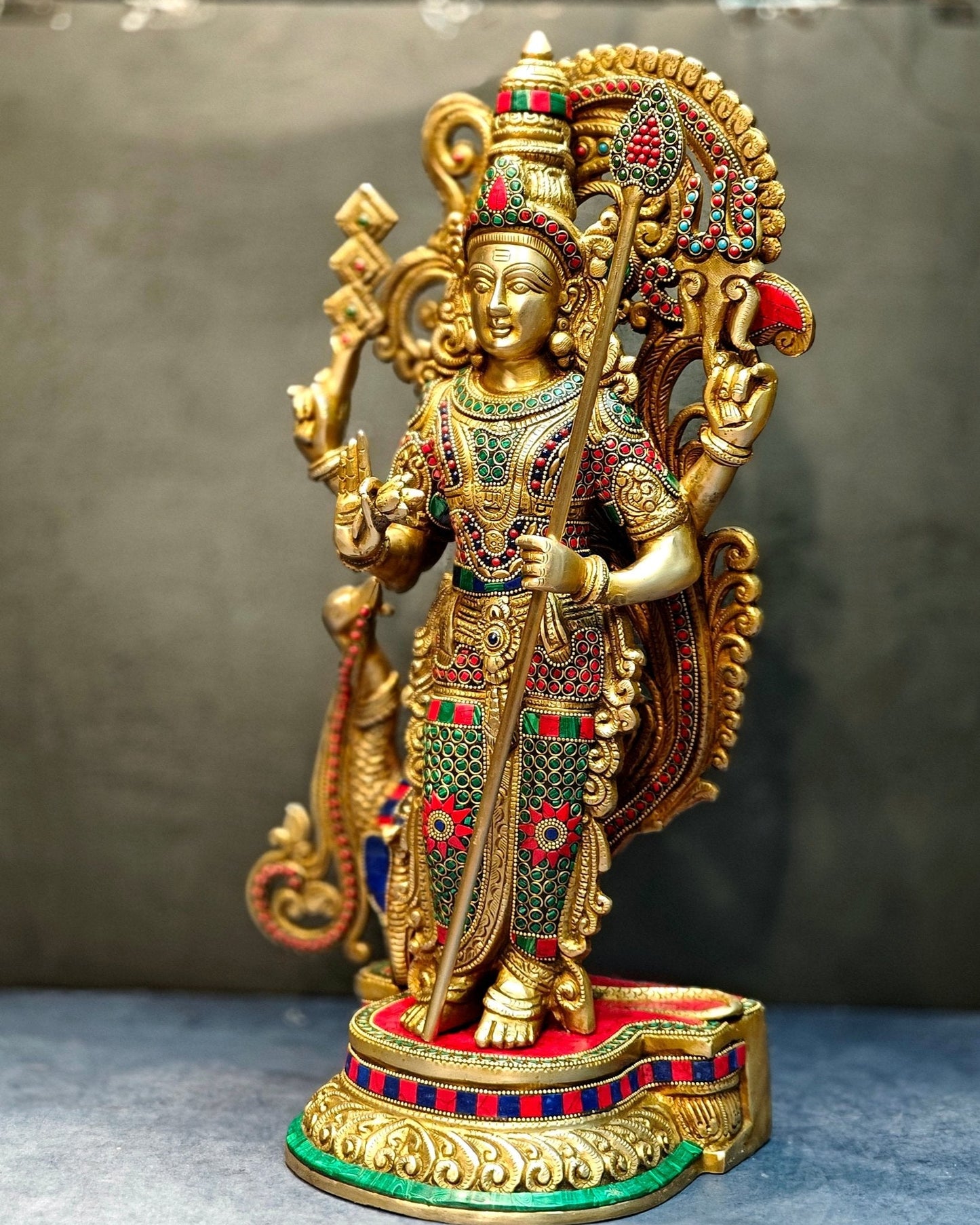 Brass Kartikeya Lord Murugun Statue 20"