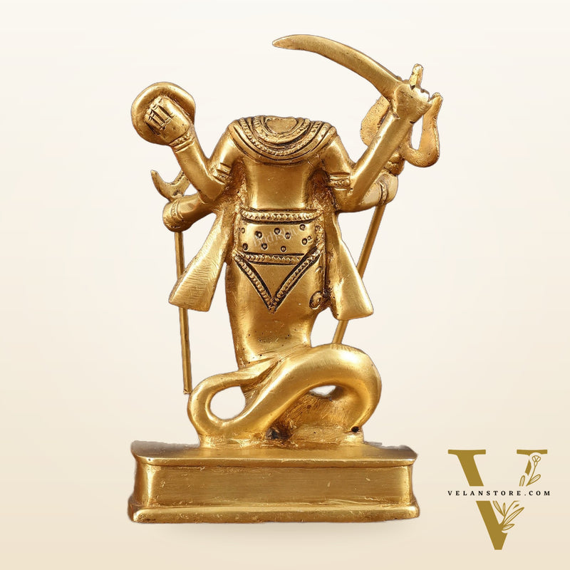Brass Ketu Graha Idol (South Node of the Moon) for Pooja & Vastu - 5.5 Inch Height