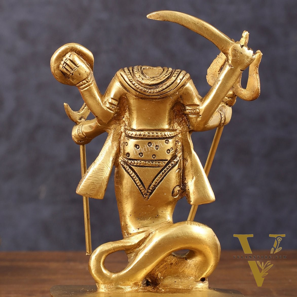 Brass Ketu Graha Idol (South Node of the Moon) for Pooja & Vastu - 5.5 Inch Height