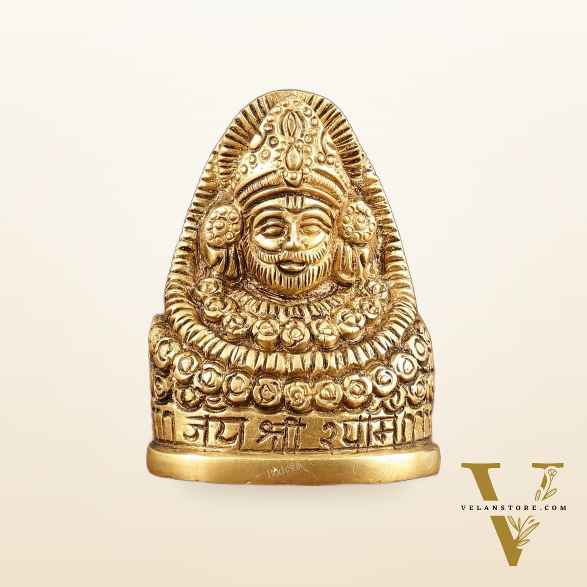 Brass Khatu Shyam Face Bust Idol - 3" Height