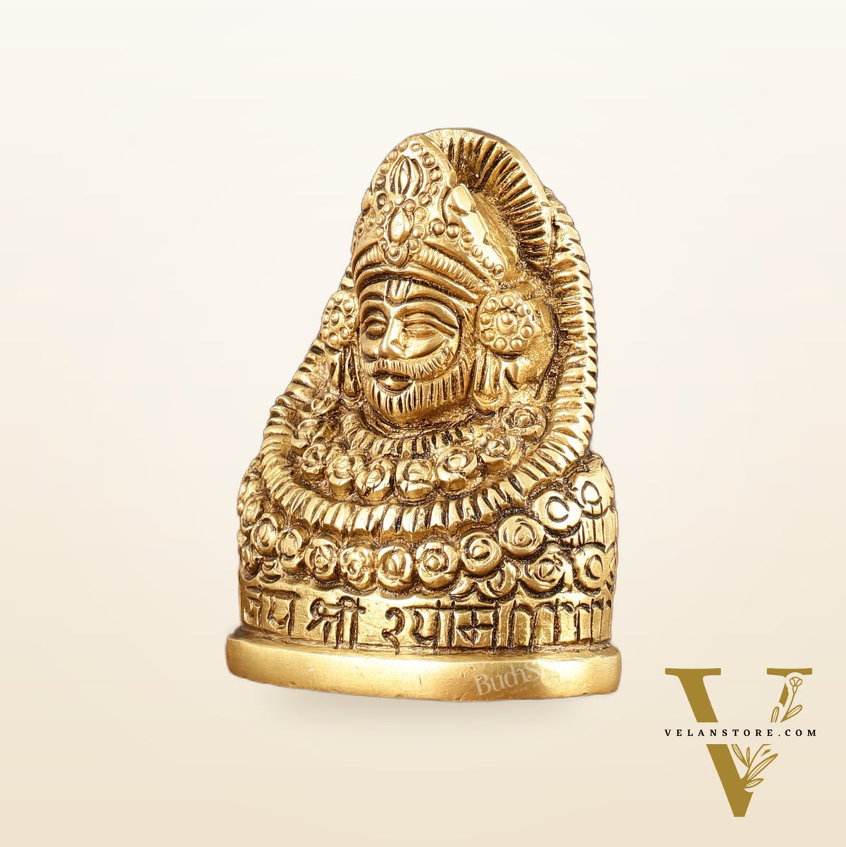 Brass Khatu Shyam Face Bust Idol - 3" Height